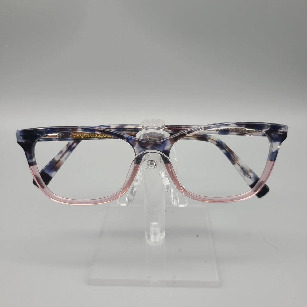 Christian Siriano Eyeglass Frames Blue Grey Pink Tortoise Rectangular 54-16-142